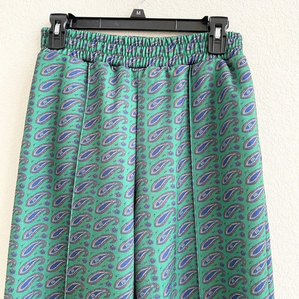 Urban Outfitters‎ BDG Wide Leg Paisley Green Blue SZ S Petite Pants